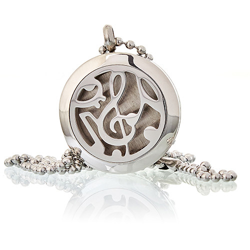 (image for) Aromatherapy Diffuser Necklace - Music Notes 25mm