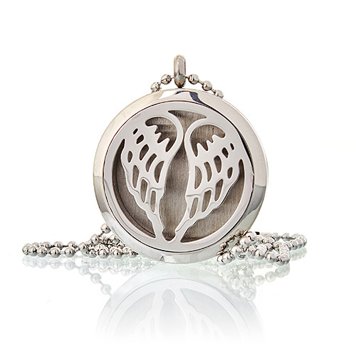(image for) Aromatherapy Diffuser Necklace - Angel Wings 30mm