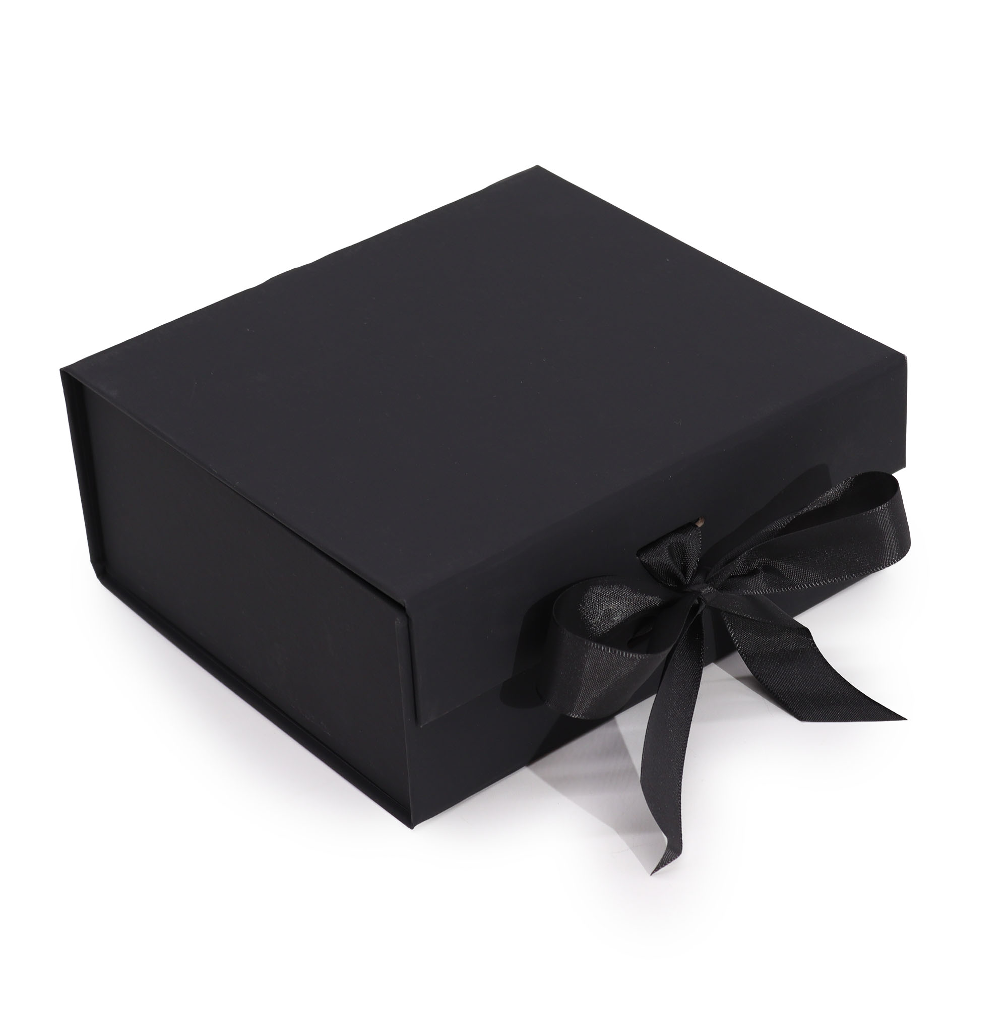 (image for) Flat Pack Gift Box - Medium Square (20x18.2x8cm) - Black