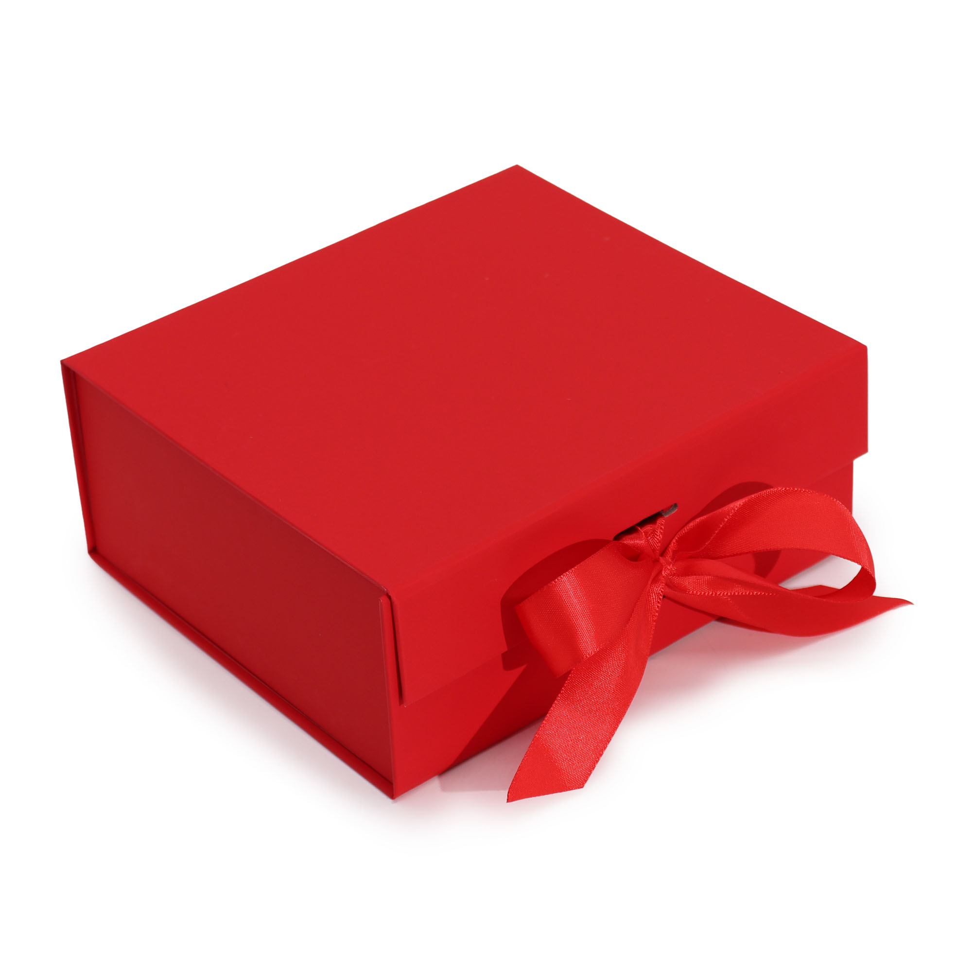 (image for) Flat Pack Gift Box - Medium Square (20x18.2x8cm) - Red