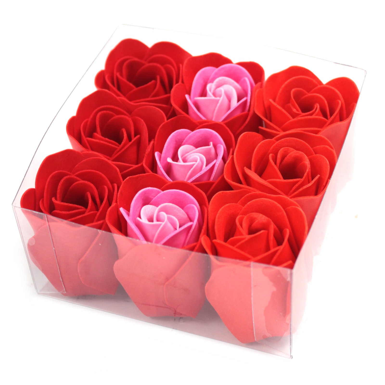 (image for) Set of 9 Soap Flowers - Red Roses