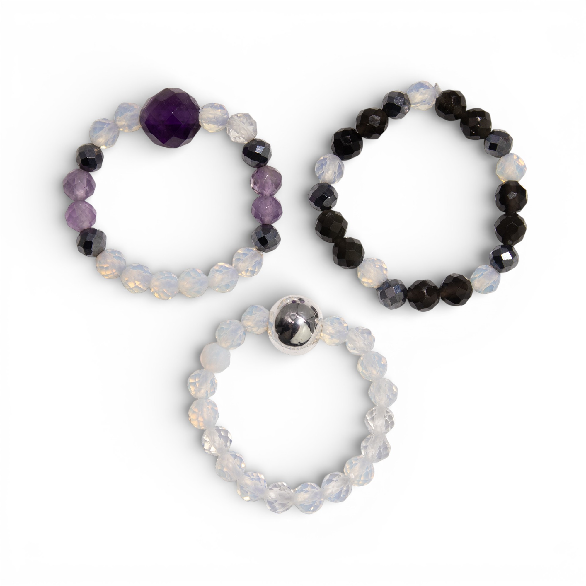 (image for) Nymph Spirit Gemstone Ring Set - Full Moon