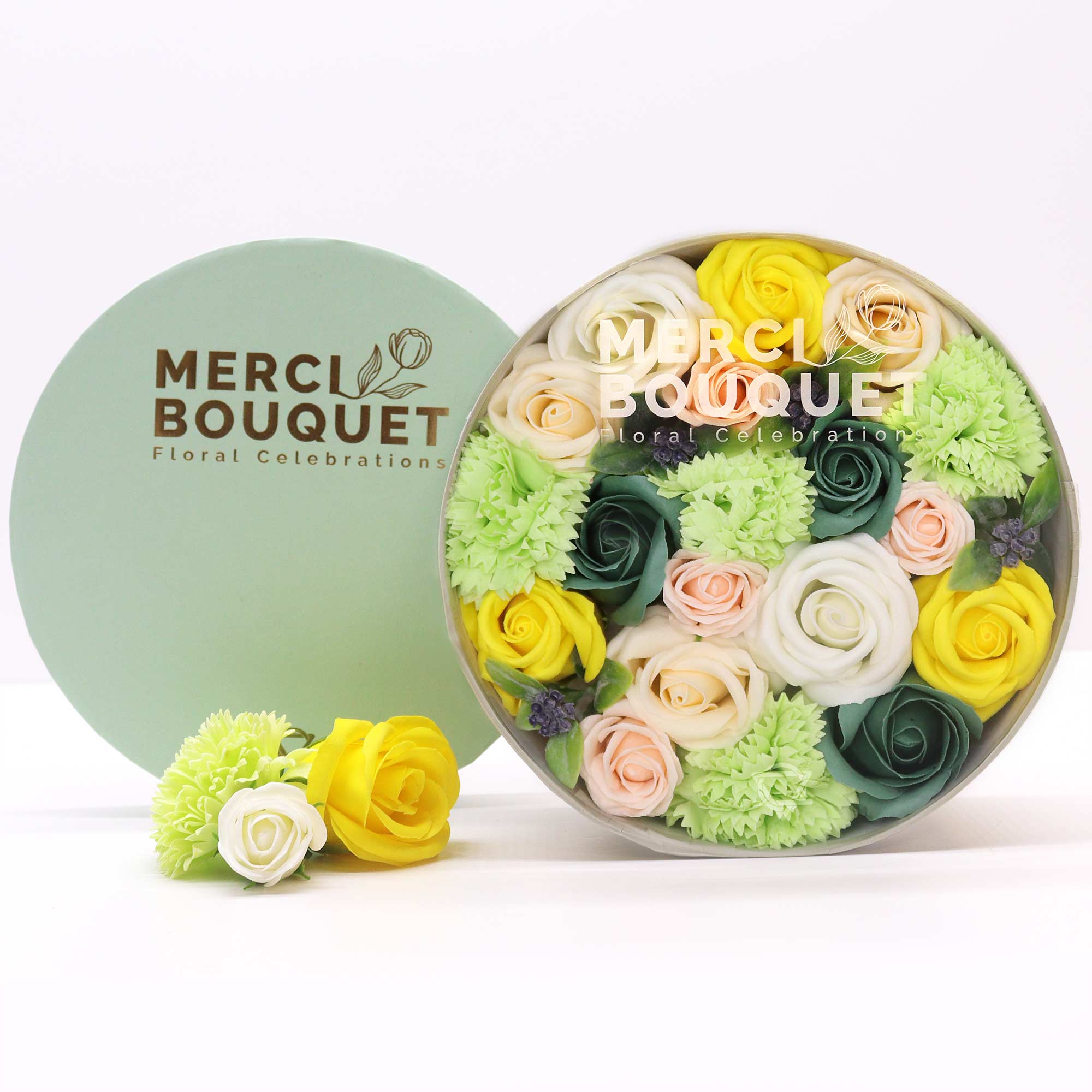 (image for) Round Box - Spring Celibrations - Yellow & Greens