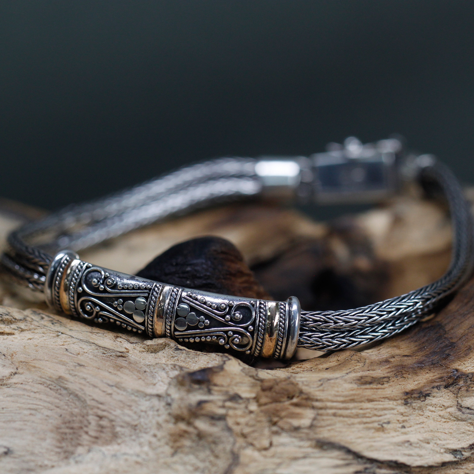 (image for) Silver & Gold Bracelet - Unisex Twin Chain