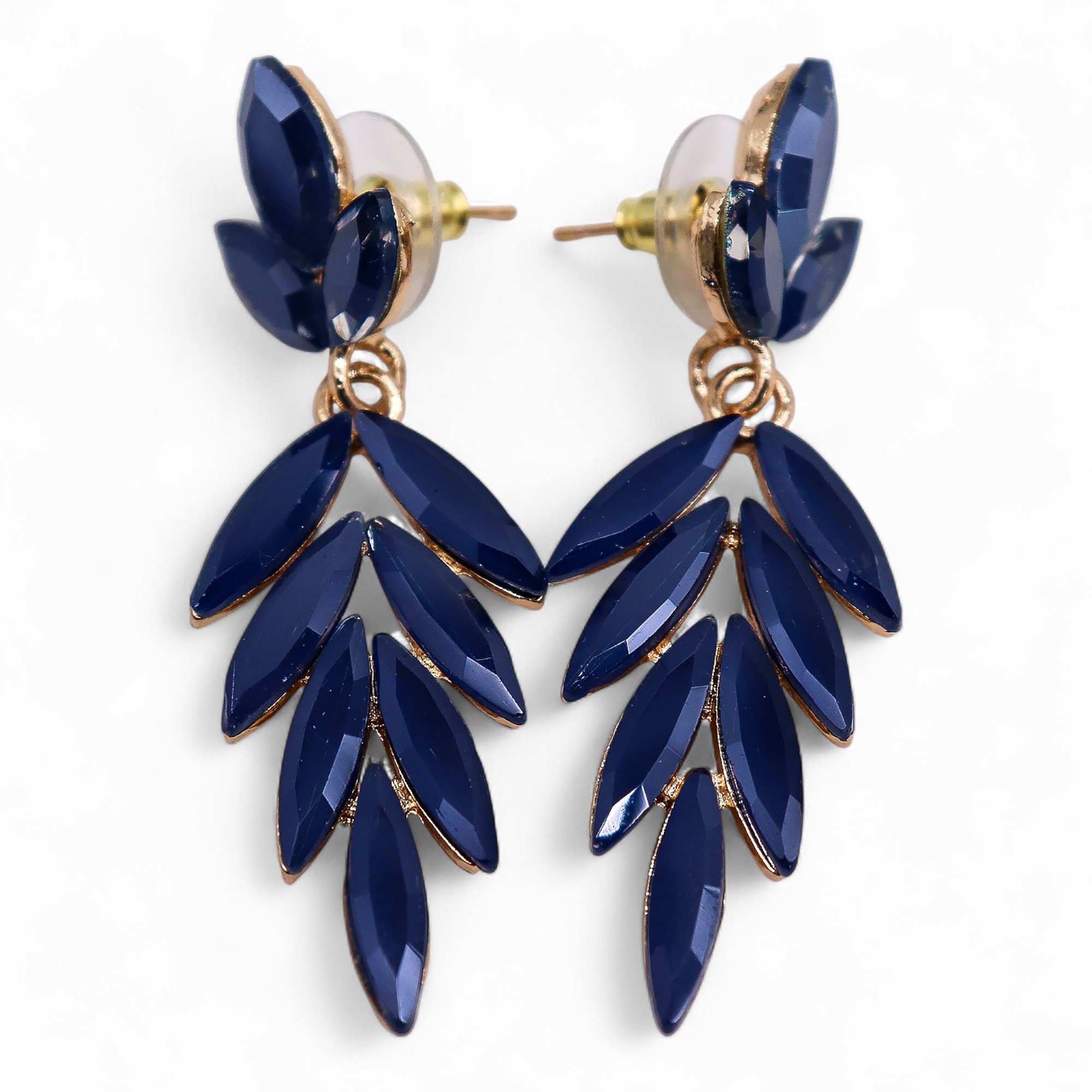 (image for) Royal Blue - Vintage Glass - Long Drop - Earrings